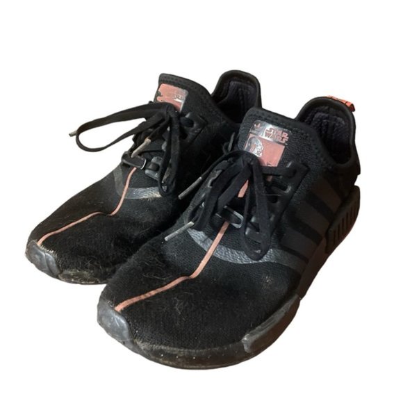 Adidas Star Wars Darth Vader Black & Orange 3 Stripe Sneakers Running Shoes - Picture 1 of 9